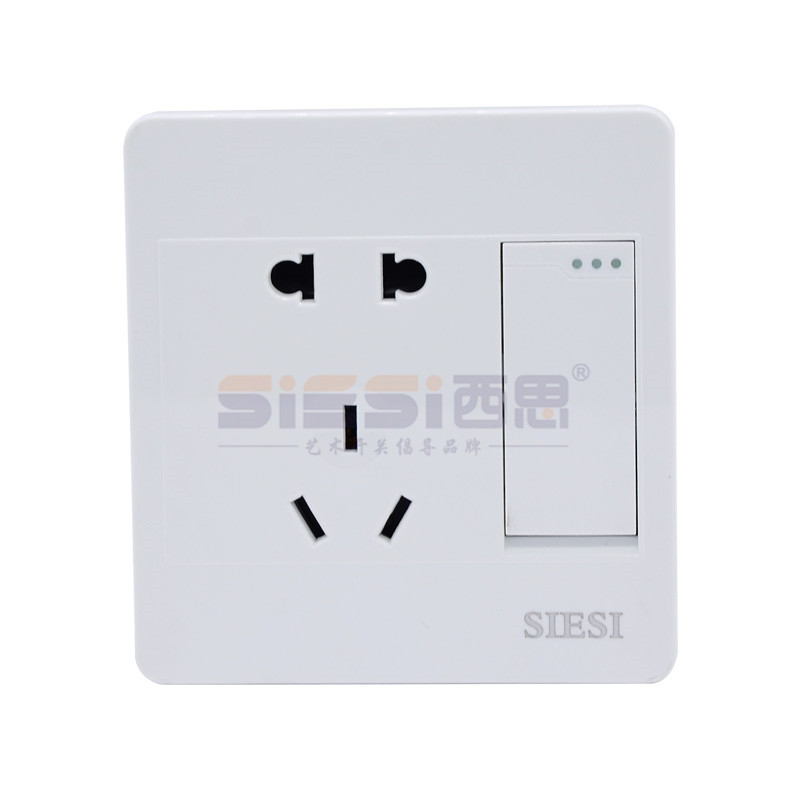 10A二三极插座带单控开关