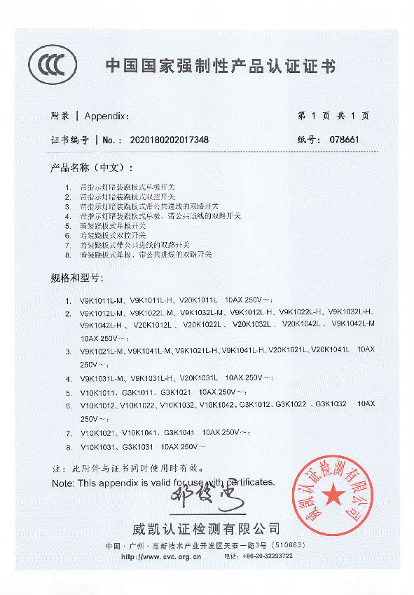 国度强造性产品认证证书